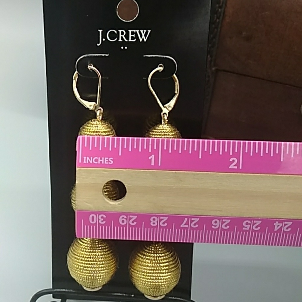 *FIRM* J. Crew Triple Lantern Gold Tone Earrings - Picture 7 of 8